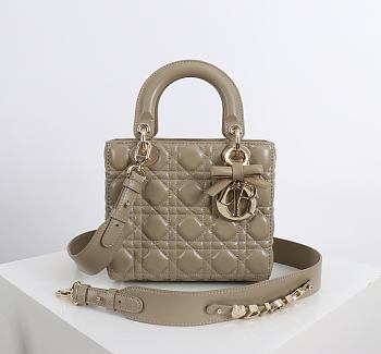 Fortok Dior 2026ss Lady Dior ABC Bag Bow Bag Clay Green 20 x 17 x 8cm