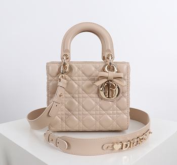 Fortok Dior 2026ss Lady Dior ABC Bag Bow Bag Powder Beige 20 x 17 x 8cm