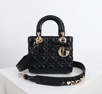 Fortok Dior 2026ss Lady Dior ABC Bag Bow Bag Black 20 x 17 x 8cm