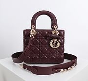 Fortok Dior 2026ss Lady Dior ABC Bag Bow Bag Burgundy 20 x 17 x 8cm - 1