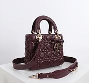 Fortok Dior 2026ss Lady Dior ABC Bag Bow Bag Burgundy 20 x 17 x 8cm - 2