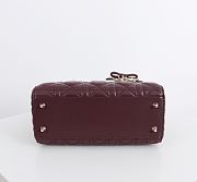 Fortok Dior 2026ss Lady Dior ABC Bag Bow Bag Burgundy 20 x 17 x 8cm - 3