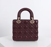 Fortok Dior 2026ss Lady Dior ABC Bag Bow Bag Burgundy 20 x 17 x 8cm - 4