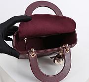 Fortok Dior 2026ss Lady Dior ABC Bag Bow Bag Burgundy 20 x 17 x 8cm - 6