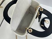 Fortok Dior 2026 Lady Dior Bow Bag Two-Tone Latte and Black Cannage Lambskin 17×15×7cm - 2