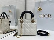 Fortok Dior 2026 Lady Dior Bow Bag Two-Tone Latte and Black Cannage Lambskin 17×15×7cm - 5