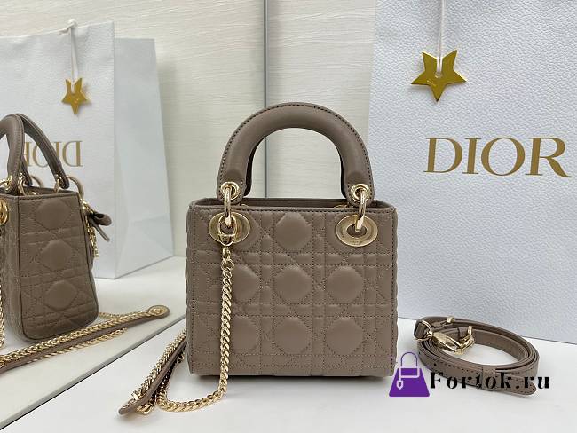 Fortok Dior 2026ss Lady Dior Bow Bag Tobaco Brown Cannage Lambskin 17×15×7cm - 1