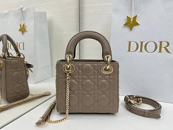 Fortok Dior 2026ss Lady Dior Bow Bag Tobaco Brown Cannage Lambskin 17×15×7cm