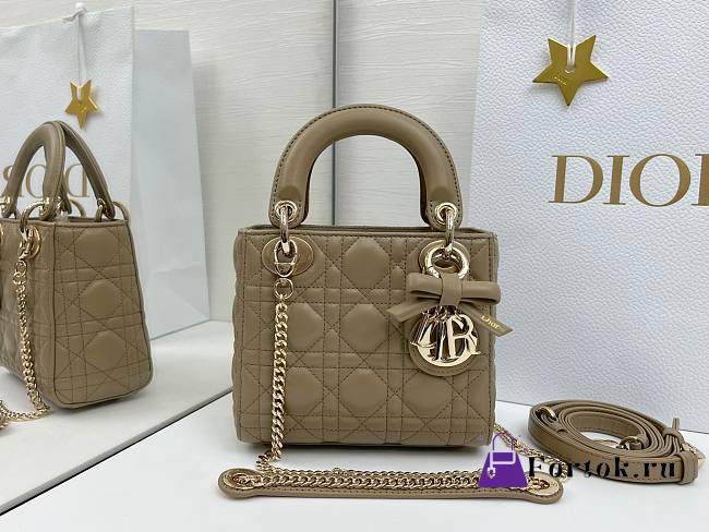 Fortok Dior 2026 Lady Dior Bow Bag Clay Green Cannage Lambskin 17×15×7cm - 1