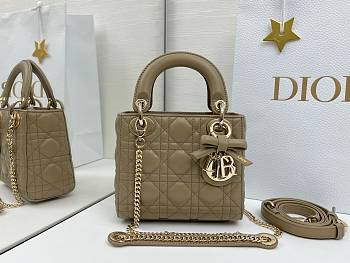 Fortok Dior 2026 Lady Dior Bow Bag Clay Green Cannage Lambskin 17×15×7cm
