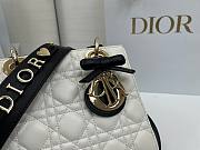 Fortok Dior 2026 Lady Dior ABC Bow Bag Two-Tone Latte and Black Cannage Lambskin 20 x 17 x 8cm - 2
