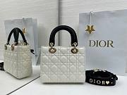 Fortok Dior 2026 Lady Dior ABC Bow Bag Two-Tone Latte and Black Cannage Lambskin 20 x 17 x 8cm - 6