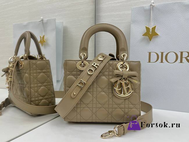 Fortok Dior 2026ss Lady Dior ABC Bow Bag Clay Green Cannage Lambskin 20 x 17 x 8cm  - 1