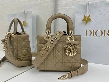 Fortok Dior 2026ss Lady Dior ABC Bow Bag Clay Green Cannage Lambskin 20 x 17 x 8cm 