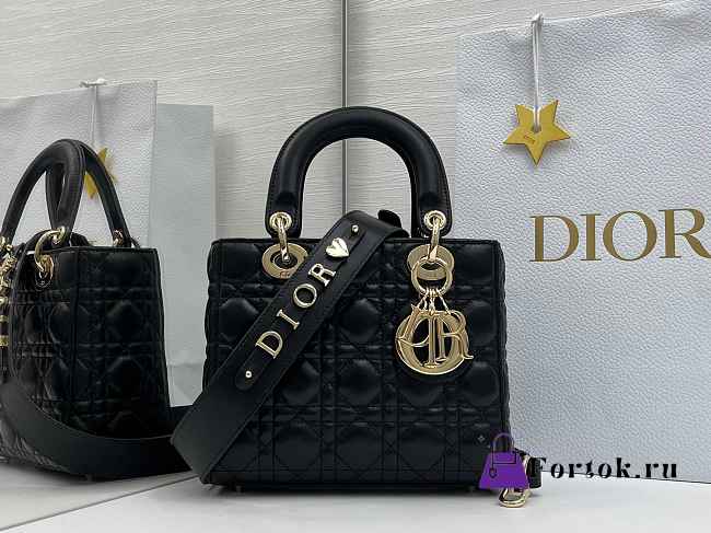 Fortok Dior Lady Dior ABC Bag Black Cannage Lambskin 20 x 17 x 8cm  - 1