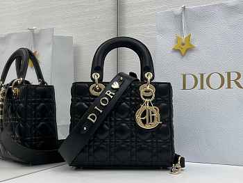 Fortok Dior Lady Dior ABC Bag Black Cannage Lambskin 20 x 17 x 8cm 