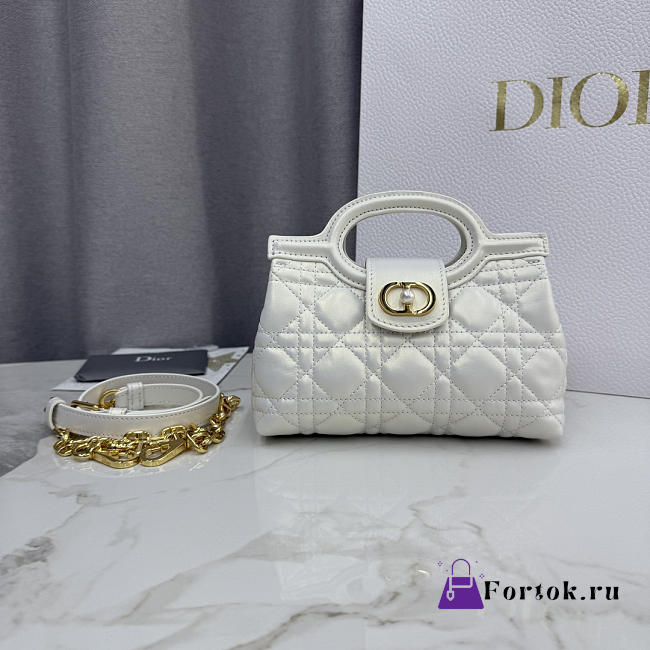 Fortok Dior Jolie Top Handle Bag White 18.5 x 13 x 8.5cm - 1