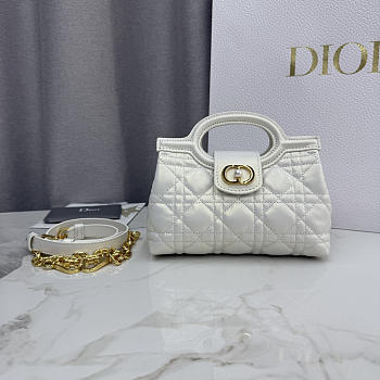 Fortok Dior Jolie Top Handle Bag White 18.5 x 13 x 8.5cm