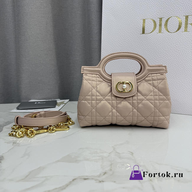 Fortok Dior Jolie Top Handle Bag Powder Beige 18.5 x 13 x 8.5cm - 1