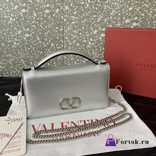 Fortok Valentino Garavani Vain VLogo metallic Silver 19*4*10.5cm - 1