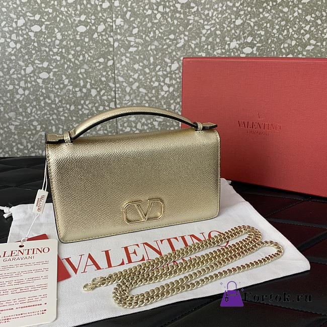 Fortok Valentino Garavani Vain VLogo metallic Rose Gold 19*4*10.5cm - 1