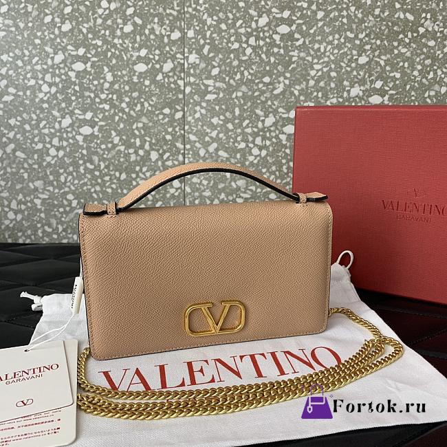 Fortok Valentino Garavani Vain VLogo Powder Beige 19*4*10.5cm - 1