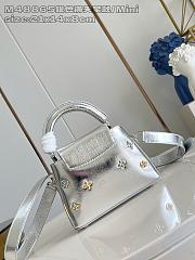Fortok Louis Vuitton Capucines shimmering silver-tone calfskin leather 13.6 x 8 x 21cm - 6