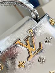 Fortok Louis Vuitton Capucines shimmering silver-tone calfskin leather 13.6 x 8 x 21cm - 3