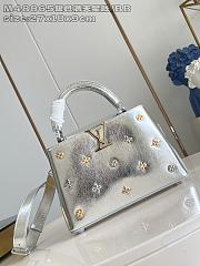 Fortok Louis Vuitton Mini Capucines shimmering silver-tone calfskin leather 27 x 9 x 18cm - 1