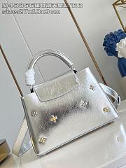 Fortok Louis Vuitton Mini Capucines shimmering silver-tone calfskin leather 27 x 9 x 18cm - 2