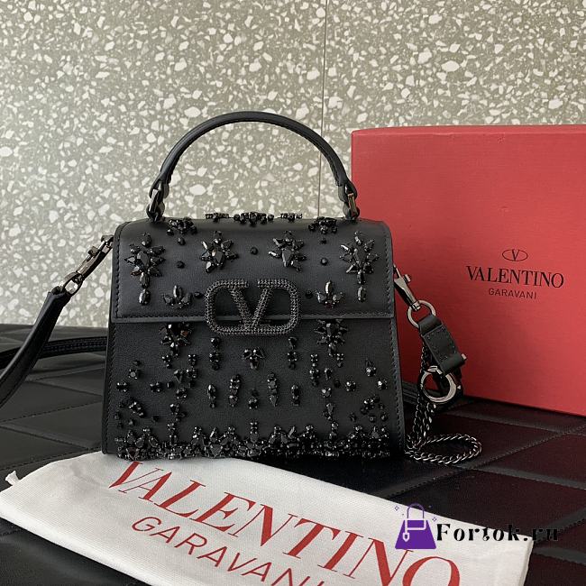 Fortok Valentino Garavani VSLING crystal embellishments Black 19x13x9cm - 1