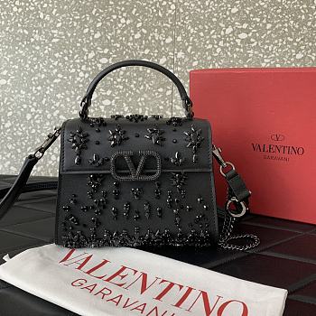 Fortok Valentino Garavani VSLING crystal embellishments Black 19x13x9cm
