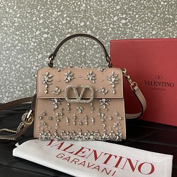 Fortok Valentino Garavani VSLING crystal embellishments Beige 19x13x9cm