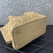 Fortok Valentino Garavani Natural Butterfly Effect Raffia Small VLogo Tote 25x18x12cm - 2