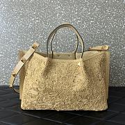 Fortok Valentino Garavani Natural Butterfly Effect Raffia VLogo Tote 35x25x17cm - 5