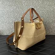 Fortok Valentino Garavani VLogo Signature Raffia tote bag Brown 35x25x17cm - 3