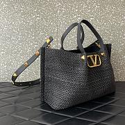 Fortok Valentino Garavani VLogo Signature Raffia tote bag Black 35x25x17cm - 3