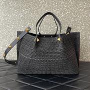 Fortok Valentino Garavani VLogo Signature Raffia tote bag Black 35x25x17cm - 2