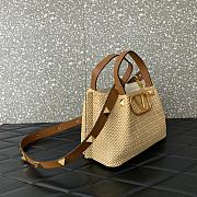 Fortok Valentino Garavani VLogo Signature Raffia tote bag Brown 25x18x12cm - 6