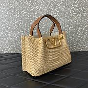 Fortok Valentino Garavani VLogo Signature Raffia tote bag Brown 25x18x12cm - 4