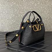Fortok Valentino Garavani VLogo Signature Raffia tote bag Black 25x18x12cm - 6