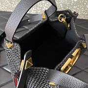 Fortok Valentino Garavani VLogo Signature Raffia tote bag Black 25x18x12cm - 5