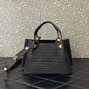 Fortok Valentino Garavani VLogo Signature Raffia tote bag Black 25x18x12cm - 4