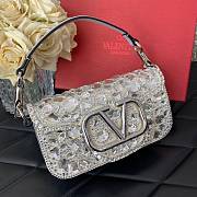 Fortok Valentino Garavani Locò shoulder bag crystal embellishments Silver 20 x 11 x 5cm - 6