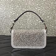 Fortok Valentino Garavani Locò Embellished Shoulder Bag silver rhinestones 19 x10.5 x 5cm - 4