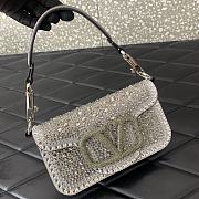 Fortok Valentino Garavani Locò Embellished Shoulder Bag silver rhinestones 19 x10.5 x 5cm - 3