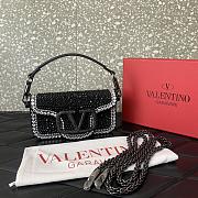 Fortok Valentino Garavani Locò Embellished Shoulder Bag Black rhinestones 19 x10.5 x 5cm - 1