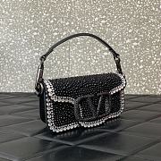 Fortok Valentino Garavani Locò Embellished Shoulder Bag Black rhinestones 19 x10.5 x 5cm - 4