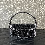 Fortok Valentino Garavani Locò Embellished Shoulder Bag Black rhinestones 19 x10.5 x 5cm - 2