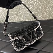 Fortok Valentino Garavani Locò Embellished Shoulder Bag Black rhinestones 19 x10.5 x 5cm - 3